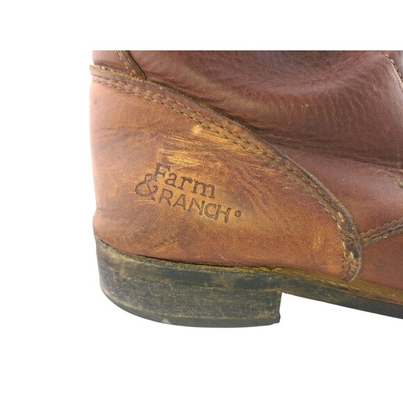 VTG Farm & Ranch Leather Lace Up Work Boots Mens 10 Moc Toe Western Rancher main image 10